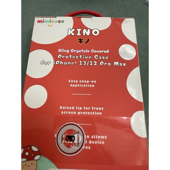 Minicoco Mushroom iPhone protective case 13 / 12 Pro Max-Kino Bling Crystals NIB - Picture 4 of 4